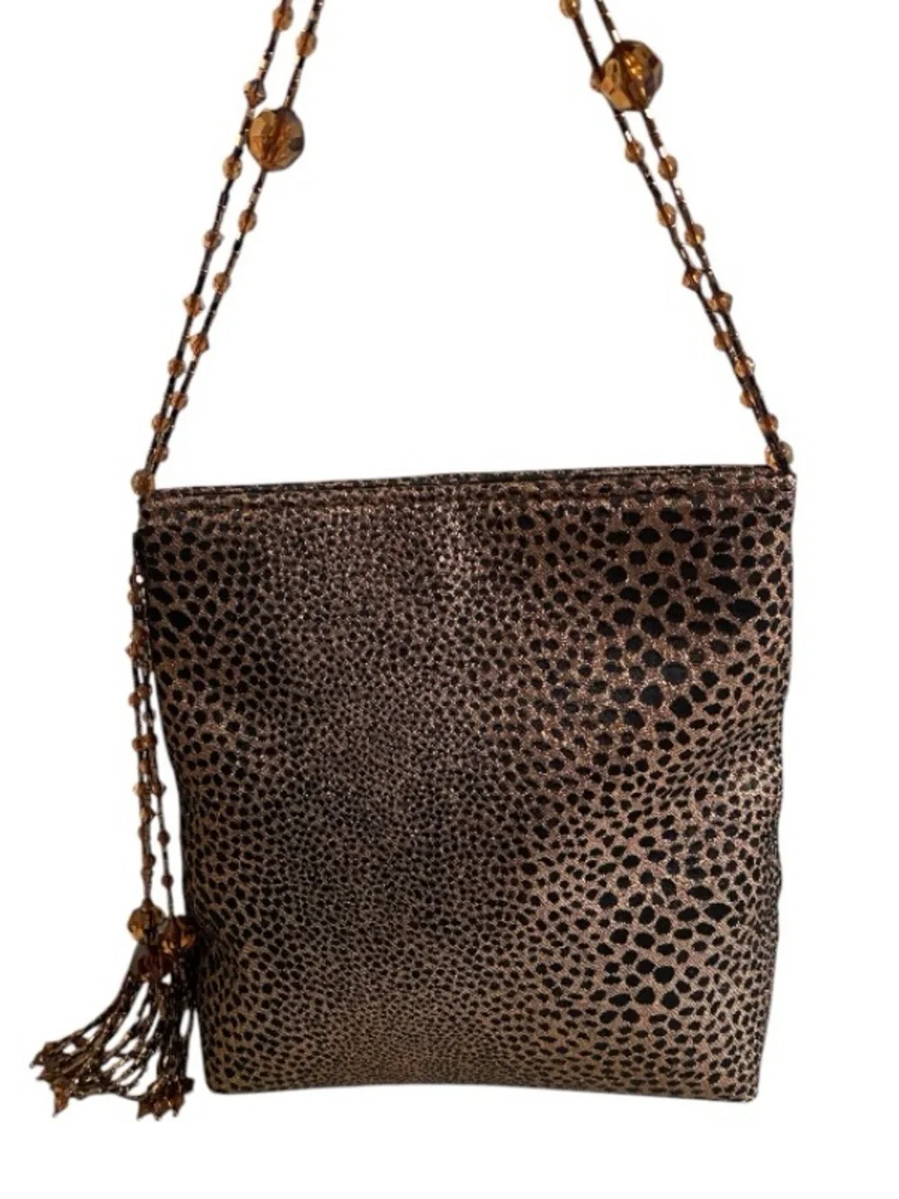 Vintage Cache leopard print evening purse